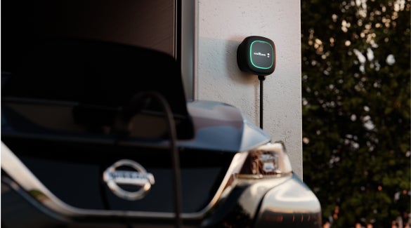 Nissan EV connected and charging with a Wallbox charger | Tom Naquin Nissan in Elkhart IN